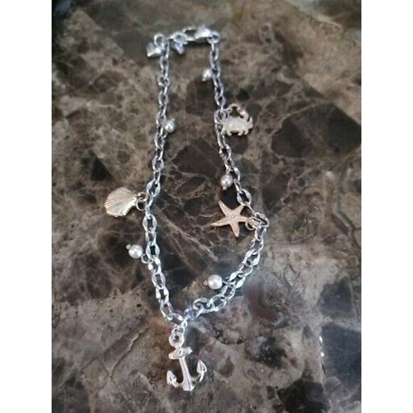 Rare Brighton Shell Starfish Fish Crab Charm Bracelet Adjustable Silver Gold - Picture 3 of 9
